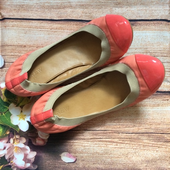 J. Crew Shoes - J Crew Mila Cap Toe Ballet Flats Coral Size 7.5